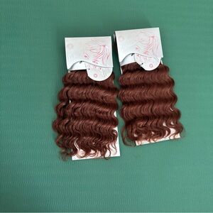 💯 human hair Auburn deep wave Hair Extensions
